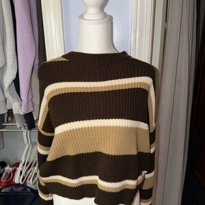 Windsor Brown and Cream Striped Sweater